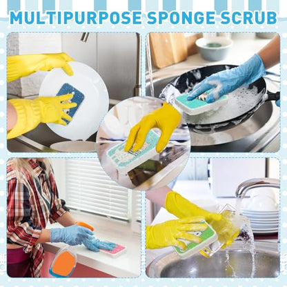 Maxdot 50 Counts Compressed Cellulose Sponges Bulk Cat Style Natural Kitchen Compostable Non Scratch Dish Sponges for Washing Dishes, Cleaning Countertop Sink, Kids DIY - style: Cat Style