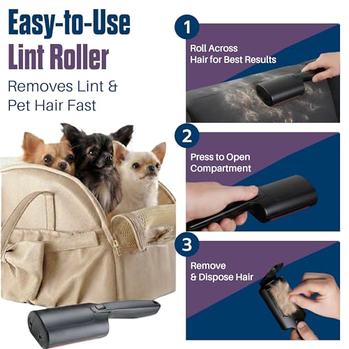 CPHUSA Roller Pet Hair Remover - Reusable Lint Roller Cat and Dog Hair Remover, Portable Multi-Surface Pet Hair Remover for Furniture, Couches, Carpets, Clothing & Bedding
