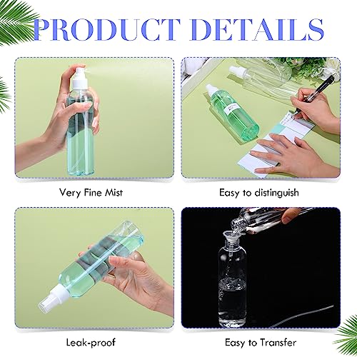 Eccliy 64 Pcs 8 oz Spray Bottles Fine Mist Cleaning Bottles Clear Empty Plastic Travel Sprayer Refillable Sprayer with Cap for Cleaning Solutions Oils Travel Perfumes(White) - color: White