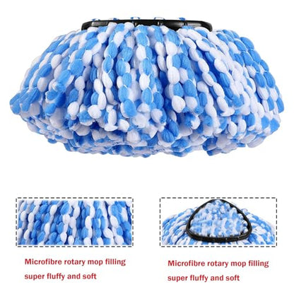 4 Pack Mop Replace Heads Compatible for OCeda, Spin Mop Refill Head Replacement for RinseClean 2-Tank System - Fluffy Microfiber, Machine Washable and Easy to Replace - size: 4 Count (Pack of 1)