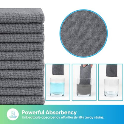 HOMEXCEL Grey Microfiber Cleaning Cloths, 20 Pack Cleaning Rags - Lint Free & Scratch-Free Microfiber Towels for Cars, House & Kitchen, Absorbent Cleaning Towels, 11.5 x 11.5 Inch - color: Grey