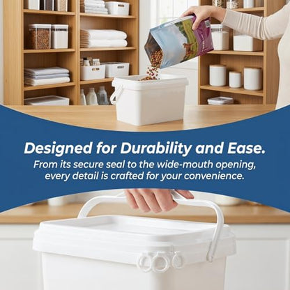 Luxshiny Paint Bucket with Lid 2 Gallon Square Container Large Capacity White Plastic Storage Bucket with Handle Wide Mouth for Easy Pouring Sealed Cover for Home Paint and Chemical Storage