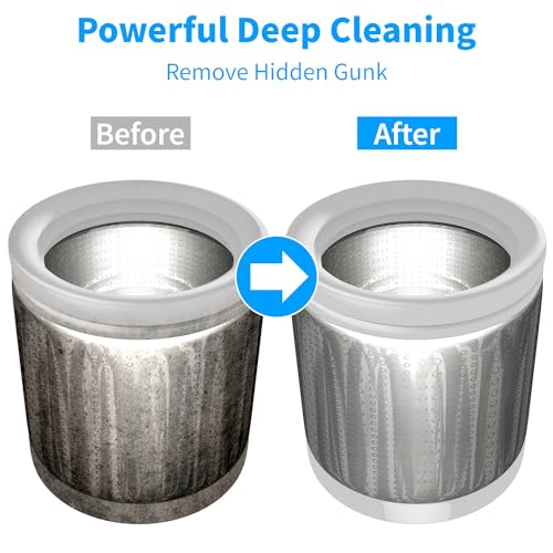 Washing Machine Cleaner Tablets - 24 Pack for Year-Round Deep Clean of Washer Machine, Suitable for HE, Top Load & Front Load Washer Cleaner, Grime & Build-Up, Septic Safe,Eco-Friendly
