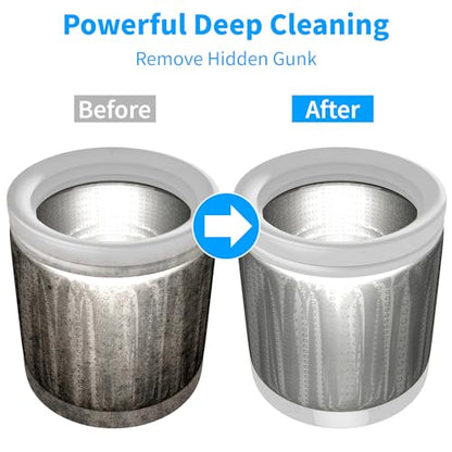 Washing Machine Cleaner Tablets - 24 Pack for Year-Round Deep Clean of Washer Machine, Suitable for HE, Top Load & Front Load Washer Cleaner, Grime & Build-Up, Septic Safe,Eco-Friendly