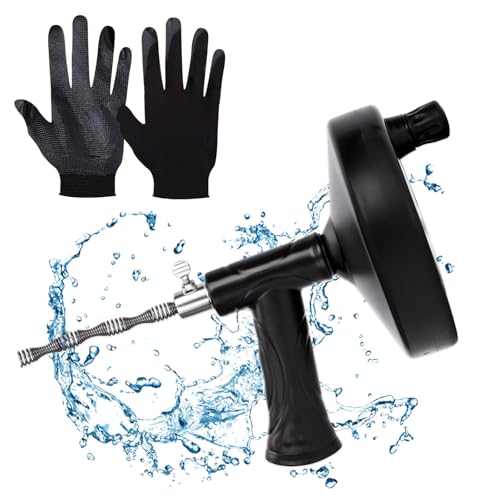 Drain Snake 25 Ft, Drain Auger Hair Clog Remover Heavy Duty Flexible Plumbing Snake Bathroom Kitchen Sink Cleaner Tools for Shower Bathtub Pipe