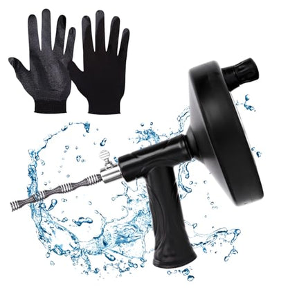 Drain Snake 25 Ft, Drain Auger Hair Clog Remover Heavy Duty Flexible Plumbing Snake Bathroom Kitchen Sink Cleaner Tools for Shower Bathtub Pipe