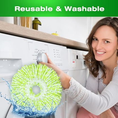 3 Pack Mop Head Replacement Compatible with Libman All-in-One Spin Mop, Microfiber Spin Mop Replacement Head, Easy to Replace, Machine Washable