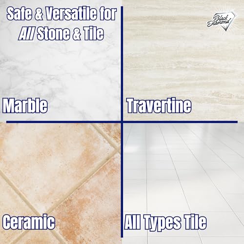 Black Diamond Stoneworks Marble & Tile Floor Cleaner Concentrate, pH Neutral, Streak-Free & No-Rinse Formula for Granite, Travertine, Limestone, Slate, Ceramic & Porcelain Floors (4-Gallons) - size: 128 Fl Oz (Pack of 4)
