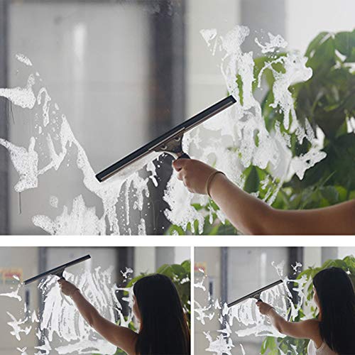 All-Purpose Shower Squeegee for Shower Doors, Bathroom, Home Office Window and Car Glass - Stainless Steel, 17.7inches