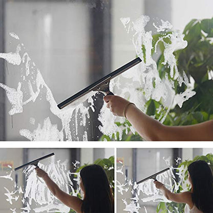 All-Purpose Shower Squeegee for Shower Doors, Bathroom, Home Office Window and Car Glass - Stainless Steel, 17.7inches