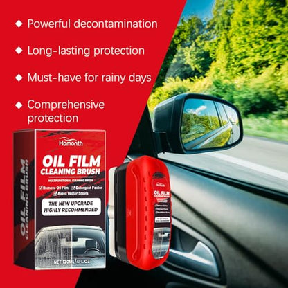 2pack Automotive Oil Film Cleaning Brush New Glass Coating for Windshield Glass Oil Film Remover, Strong Front Windshield Remover for Windshield Improves Clarity and Visibility