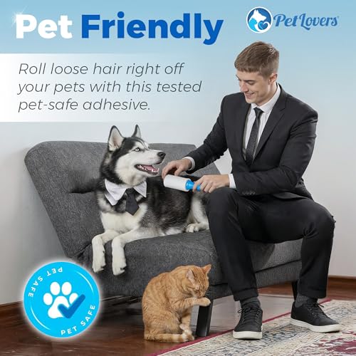 PetLovers Extra Sticky Lint Roller Mega Value Set 450 Sheets for Pet Hair Removal and Clothes, Dog and Cat Lint Remover 5 Pack - size: 5 Pack