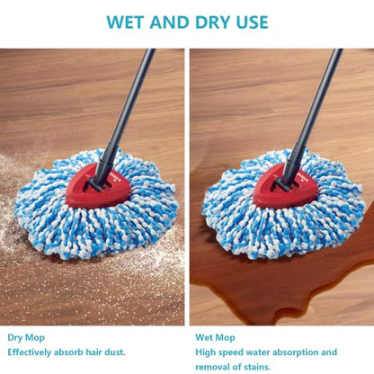 Spin Mop Replacement Head Compatible with O-Ceda 2-Tank Dual System RinseClean Microfiber Spin mop Refill for O Ceda Mop Replace Head (4 Pack)