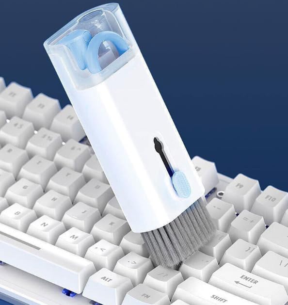 7-in-1 Multi-Function Keyboard Cleaning Brush Set Ideal for Cleaning Headphones, Phones, and Computer Screens - color: Pink