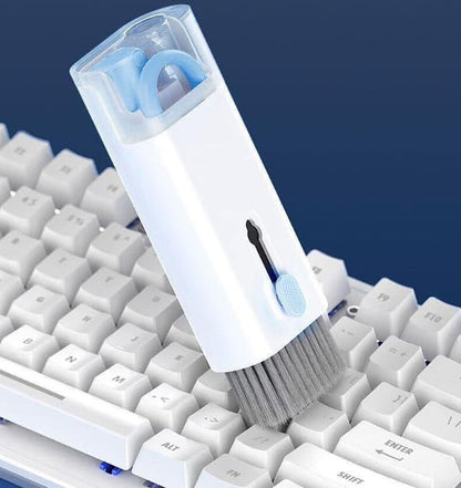 7-in-1 Multi-Function Keyboard Cleaning Brush Set Ideal for Cleaning Headphones, Phones, and Computer Screens - color: Pink