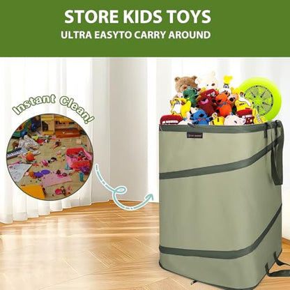 YUDI & GARDEN 46 Gallon Square Collapsible Yard Waste Containers | Collapsible Trash Can, For Collecting Weeds, Leaf, Yard and Party Waste