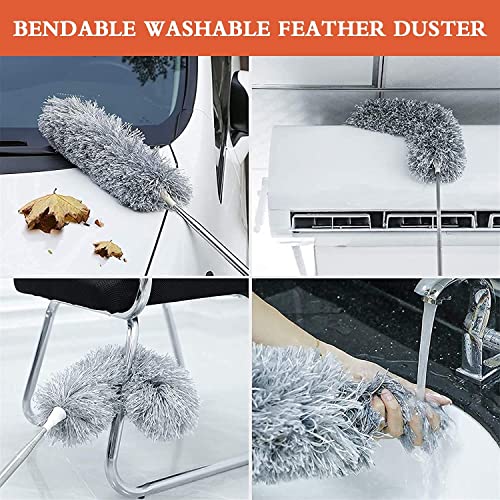 Fan Cleaning Mop Microfiber Duster with Extension Pole, Extra Long 100 inches, Adjustable, Bendable Head, Extendable Duster for Cleaning High Ceiling Fan, Interior Roof, Gap Dust