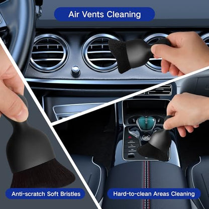 Qydipclin 10pcs Windshield Cleaner Tool, Car Window Cleaning Wash Kit with 4 Reusable Microfiber Pads 1 Spray Bottle and Extendable Handle Auto Glass Wiper Kit, Blue - color: Blue