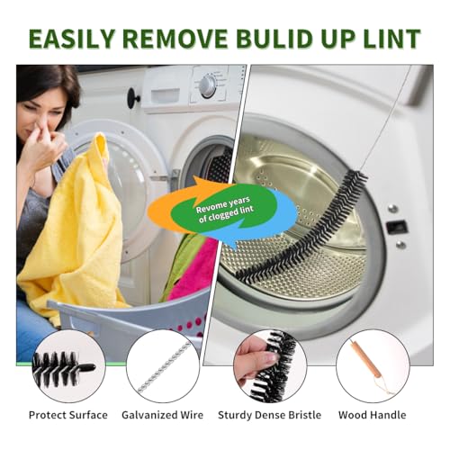 2 Pack Refrigerator Coil Cleaning Brush - 30 Inch Long Handle Dryer Lint Brush Vent Cleaner for Household Use, Duct Remover, Crevice Cleaning Brush, Washing Machine Cleaning Tools - size: 2 Pack