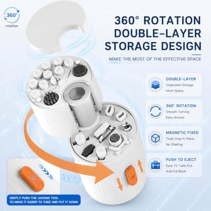 33-in-1 Electronics Cleaning Kit, Magnetic Professional Keyboard Cleaner with Retractable Brush, Screen Cleaner and Earbud Cleaning Pen for Computer, iPhone, Laptop, PC and Airpods - color: 32-in-1 White
