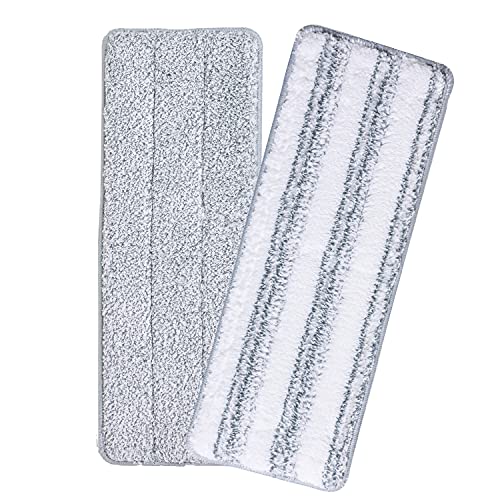 Oshang Flat Mop Head Refill, 13" X 4.9" Flat Mop Pads, Microfiber Mop Pads Flat Mop Replacement Heads (White and Grey) - color: White + Grey