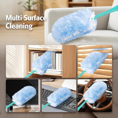 Duster Refill for Swiffer Duster, 30 Count Heavy Duty 2 Side 360° Duster Refills with 1 Handle, 4X Microfibers, Disposable Multi Surface Dusters for Cleaning - color: 30 Refills + 1 Handle