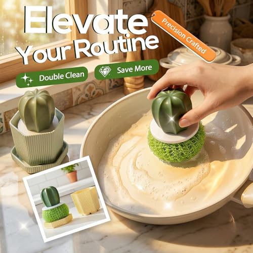 Comfort Grip Soap Dispensing Kitchen Scrub,Soap Dispensing Dish Brush,Replaceable Cleaning Brush,Dispenser has Non Slip Handle for Cleaning Dishes, Pots, Pans,Sinks (B) - color: B