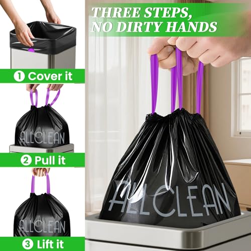 Trash Bags 15 Gallon Tall Kitchen Drawstring Garbage Bags,Fit 13-15 Gal Bins,Extra Strong&Leak-Proof,Unscented&Recyclable Trash Can Liners for Home Office Industrial Bathroom Garden Lawn(Black) - style: 13-15 Gallon-Black