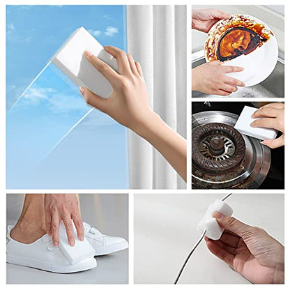 50 Pack Melamine Sponges, Magic Sponge Eraser, Durable Multi-Purpose Premium Melamine Foam Eraser for All Oil Stains, Coffee Cup Stains, Bathroom, Kitchen, Leather, Shoes, Walls, car interiors. - color: 50pc