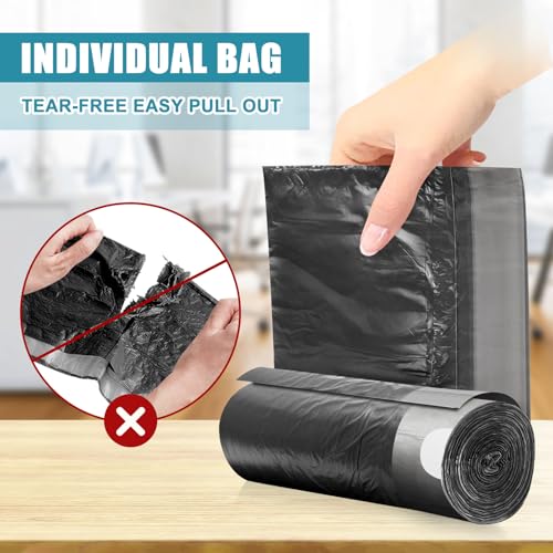 Small Trash Bags Drawstring 120 Count, JUKFITA Extra Strong 4 Gallon Garbage Bags, Unscented Trash Can Liners fit Bathroom Kitchen Office, Dark Black - color: Black, size: 120 Count (Pack of 1)