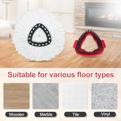 Mop Heads Replacement for Ocedar, Mop Replace Head for Ocedar EasyWring 1 Tank, Microfiber Spin Mop Refills, Include 5 Spin Mop Replacement Head Deep Cleaning Machine Washable with 2 Scrubber Mop Head - color: White-5 Mop Heads&2 Scrubber