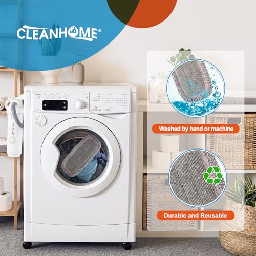 CLEANHOME Mirofiebr Dust Mop with 7 PCS Washable Mop Pads and Extendable 55” Long Handle, Multifunction Floor Mop for Hardwood,Marble,Laminate,Tile Floor Mopping