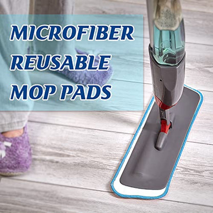 24 Pack Microfiber Mop Pad, Spray Mop Replacement Heads for Wet Dry Mops, Machine Washable Reusable Household Replacement Pads for Hardwood and Hard Surface Floor Cleaning and Scrubbing