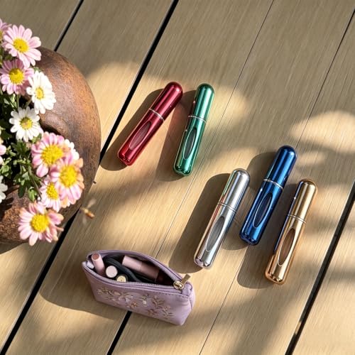 8 Pack Perfume Travel Refillable Bottle, Perfume Atomizer Bottle, Refill Pump Case Spray Bottles for Men and Women (5ml, 8Pack), Travel & Cruise Essentials