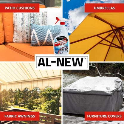 AL-NEW Patio Cushion Cleaner | Safe For Use On Outdoor Fabrics Such As Patio Cushions, Awnings, Furniture Covers, and more (32 Ounce) - style: Pack of 1