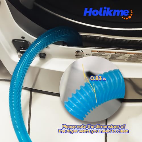 Holikme Dryer Vent Cleaner Kit 2 Pieces - Upgraded Dryer Lint Screens Cleaner Brush Part,Compatible with Most Vacuum Cleaner,Vacuum Hose Attachment & Refrigerator Coil Brush,Quickly Lint Remove,Blue - color: Blue
