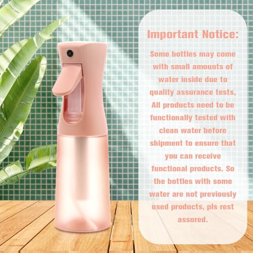 Leaflai Empty Spray bottles, Spray Water Bottle Fine Mist Refillable, Continuous Spray Bottle for Hair, Skin Care, Showering Pets, Plants, travel, Cleaning and Ironing 6.8 Ounce (Brown) - color: Barbie powder, size: 6.8 Ounces