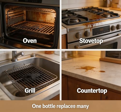 Oven Cleaner Heavy Duty – Foam Spray for Kitchen Grease, Stovetop, Grill, Cookware, Countertop, Baked-On Food, Multi-Surface Degreaser (100ml, 1PC)