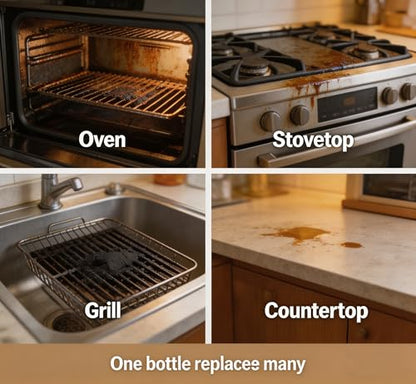 Oven Cleaner Heavy Duty – Foam Spray for Kitchen Grease, Stovetop, Grill, Cookware, Countertop, Baked-On Food, Multi-Surface Degreaser (100ml, 1PC)