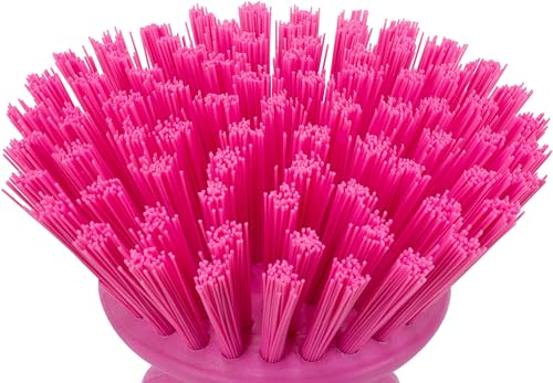 SPARTA 42395EC26 Plastic Scrubber Brush, Round Brush, Dish Scrub Brush With Color Coded For Cleaning, Kitchen, Bathroom, Bathtub, Dishes, Sink, 5 X 5 X 4 Inches, Pink