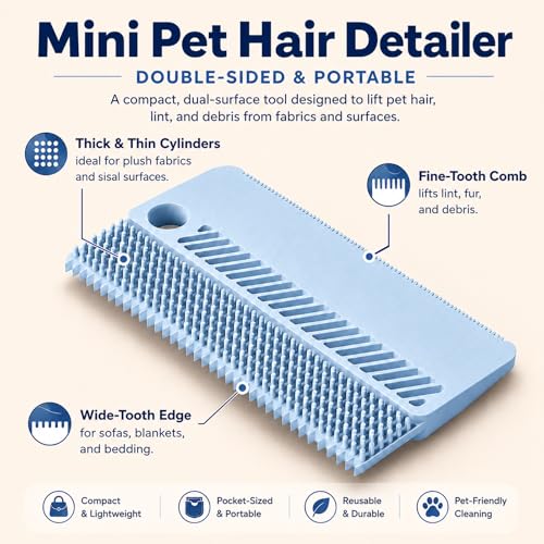 2 Pack Portable Pet Dogs Cats Hair Remover Lint Removal Shaver Tool Fur Scraper Carpet Rake for Couch Furniture Car Mats Fabric Sofa Clothes Bedding Blue - color: Blue