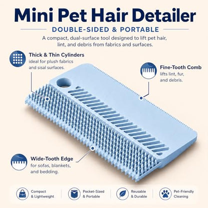 2 Pack Portable Pet Dogs Cats Hair Remover Lint Removal Shaver Tool Fur Scraper Carpet Rake for Couch Furniture Car Mats Fabric Sofa Clothes Bedding Blue - color: Blue