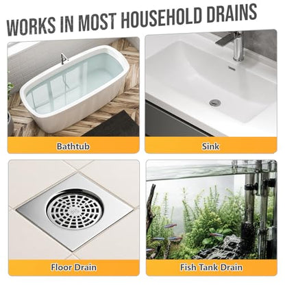 Drain Snake Clog Remover—60inch Sink Snake Brush,20inch Multi-tooth Clog Remover,18inch Cleaning Brush,Drain Auger Cleaner Tool Set for Bathtub,Fish Tank,Sewer,Kitchen Sink,Drainage Pipe(7PCS) - style: Pack of 7PCS