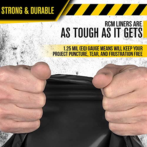 Aluf Plastics - Thick Trash Bags, 33 Gallon, 1.25 Mil (eq), 33"x38", Black, 400 Count (20 Rolls of 20) - style: 33 Gal, 1.25 Mil Equiv, 400 Count
