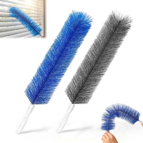 Bendable Microfiber Head, Fan Cleaner Brush Reusable Dust Remover Washable ldeal for Ceiling Fan, Air Conditioner, Dryer Vent, Car Vents and Household Surface Cleaning (Mixed × 2) - color: Mixed × 2