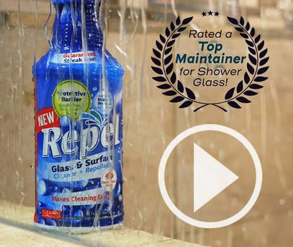 Clean-X REPEL Glass & Surface Cleaner 32 fl. oz. - Cleans & Repels water spots and dirt on glass, mirror, tile and multi surface by UNELKO (2) - color: 2