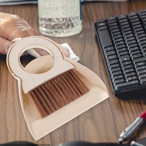 minkissy 1set Mini Broom and Dustpan Set Portable Handheld Cleaning Brush and Dustpan for Quick Cleanups Dustpan and Brush Set for Home Office and Kitchen Cleaning