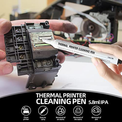Thermal Printer Cleaning Pen - Thermal Pen Cleaner Printhead Cleaning Pen Cleaning Kit, Thermal Printer Cleaning Pen for Thermal Printer Card Printer (5PCS) - size: 5PCS
