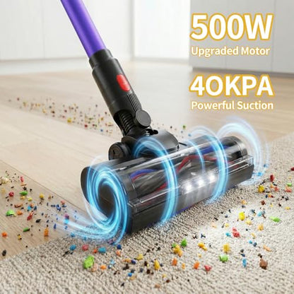 Cordless Vacuum Cleaner, Stick Vacuum with Tangle-Resistant Design, Up to 45-Min Max Run Time, Versatile Deep Clean for Carpet, Hard Floor & Above-Floor Surfaces