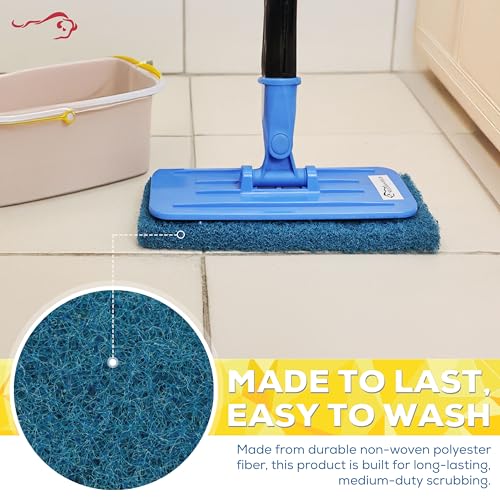 KLEEN HANDLER Medium Blue Cleaning Pad | Medium Duty Scrub, Eco-Friendly, General Cleaning (Pack of 20) - color: Blue, size: Pack of 20